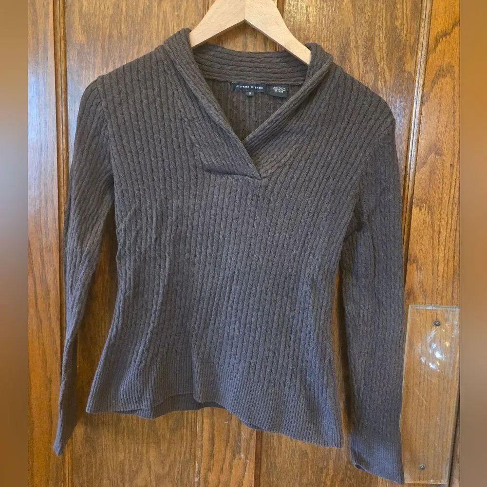 JEANNE PIERRE Women's Brown Cowl Neck Sweater